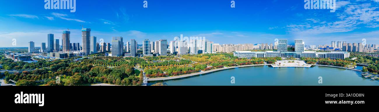 Cityscape of Wuxi City, Jiangsu Province, China Stock Photo