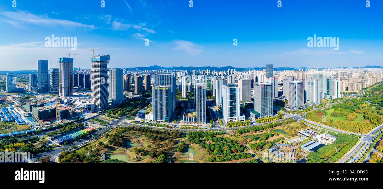 Cityscape of Wuxi City, Jiangsu Province, China Stock Photo