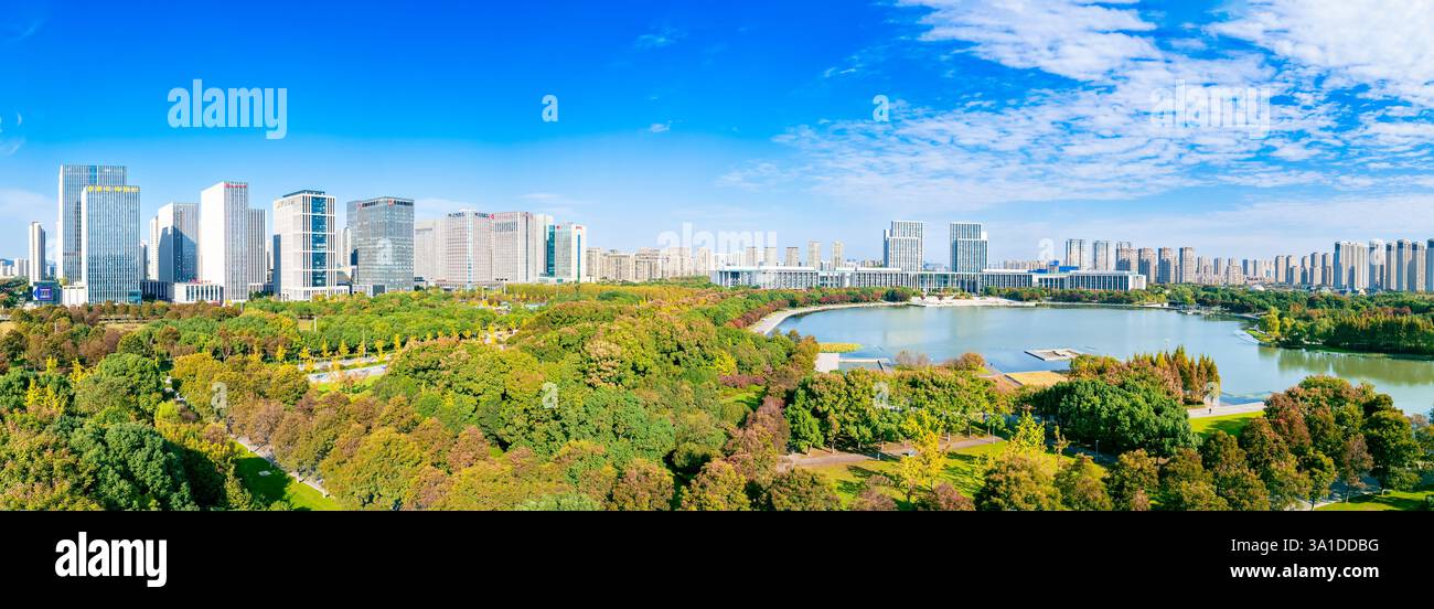 Cityscape of Wuxi City, Jiangsu Province, China Stock Photo