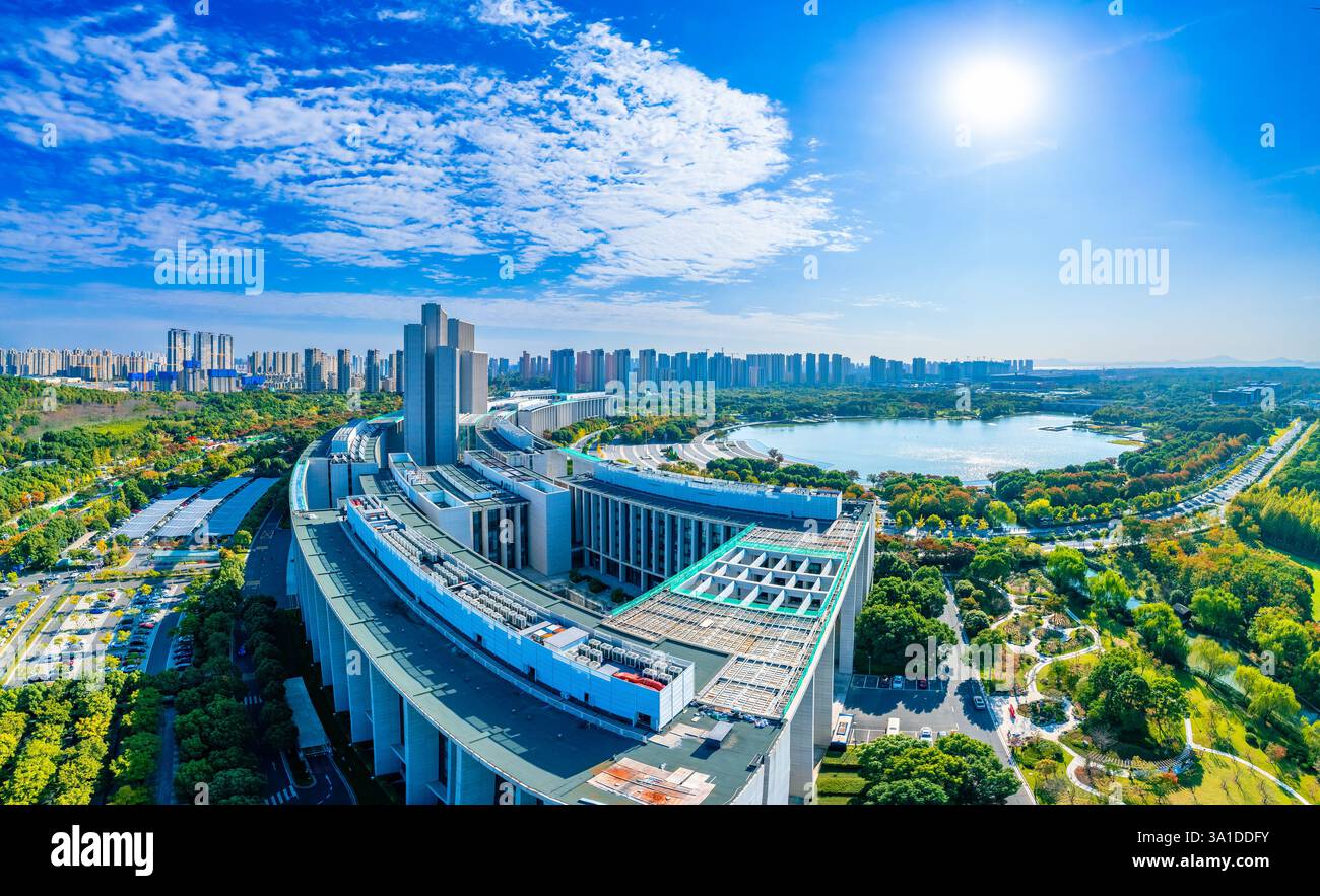 Cityscape of Wuxi City, Jiangsu Province, China Stock Photo