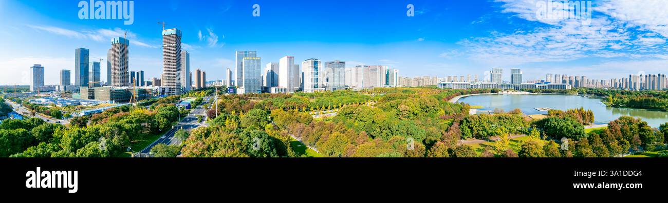 Cityscape of Wuxi City, Jiangsu Province, China Stock Photo