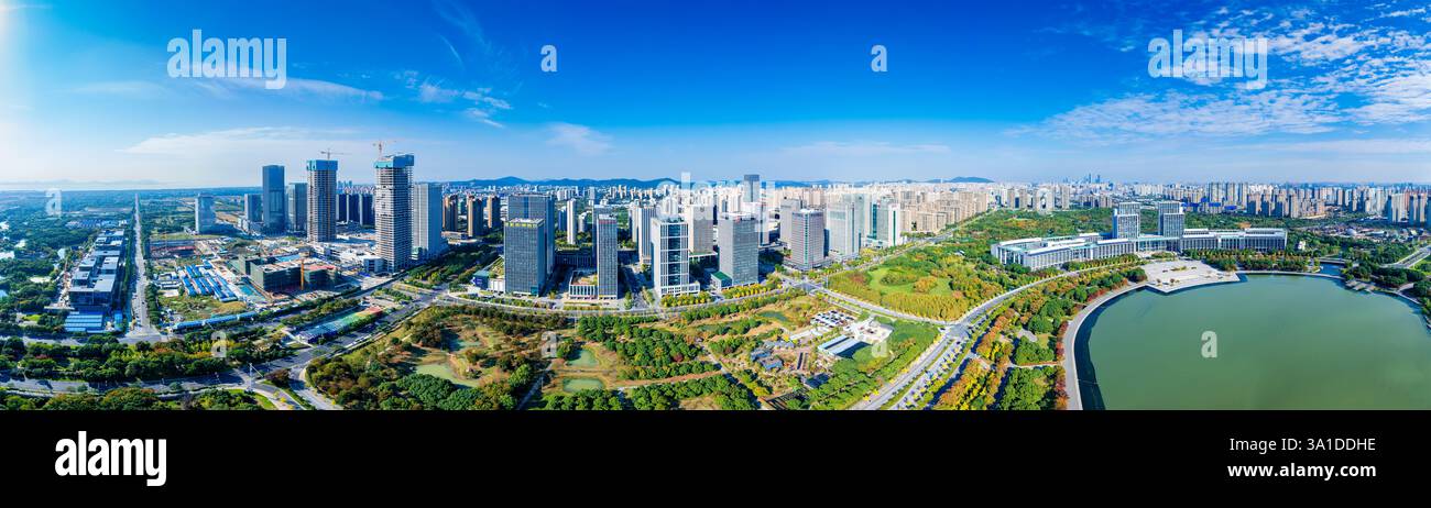 Cityscape of Wuxi City, Jiangsu Province, China Stock Photo