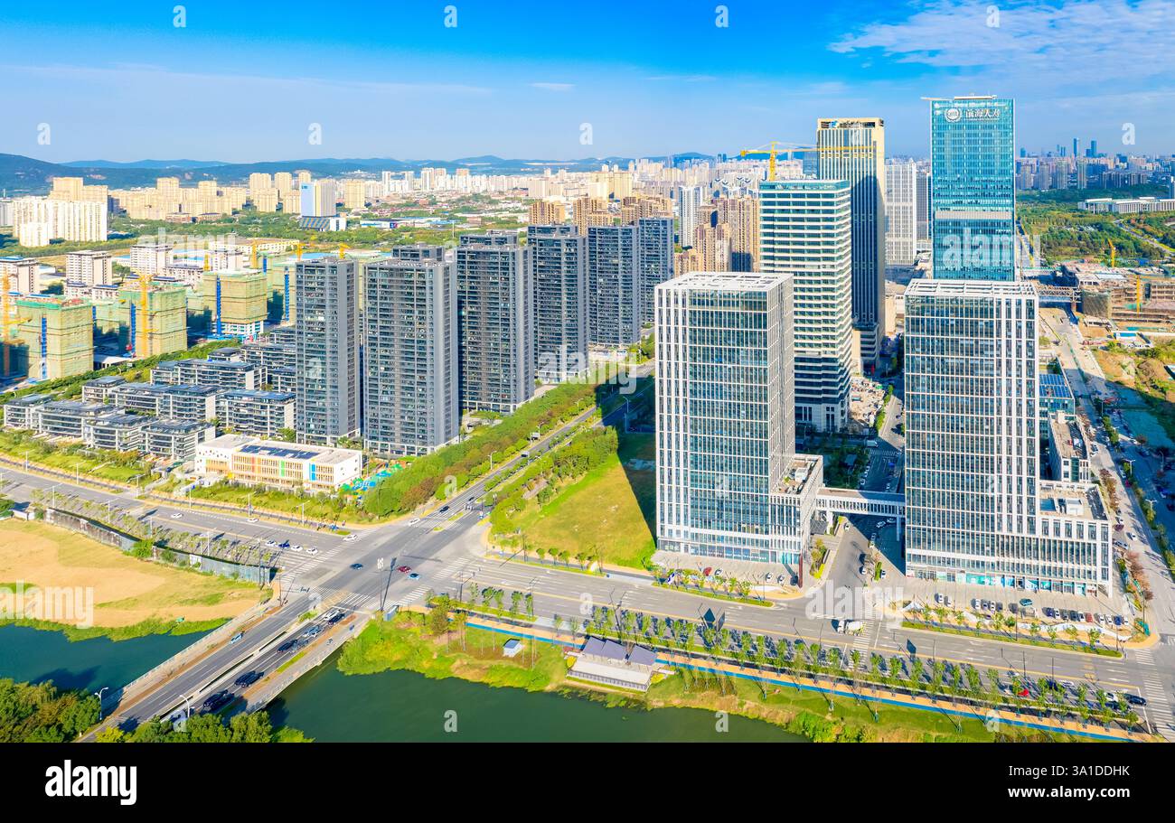 Cityscape of Wuxi City, Jiangsu Province, China Stock Photo