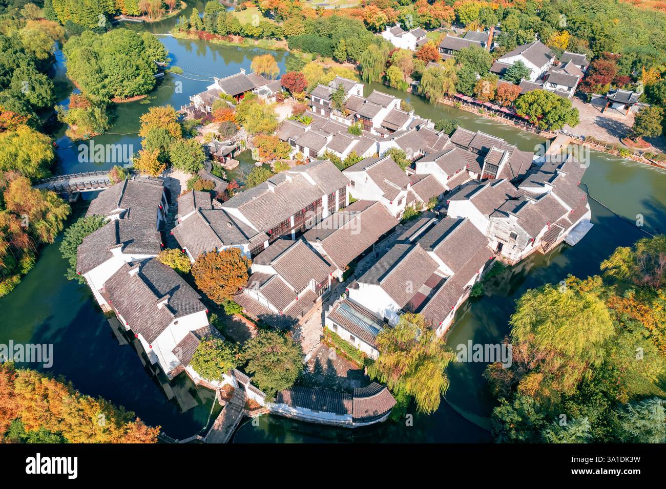 Urban environment of Shangxian River Wetland Park, Wuxi City, Jiangsu Province, China Stock Photo