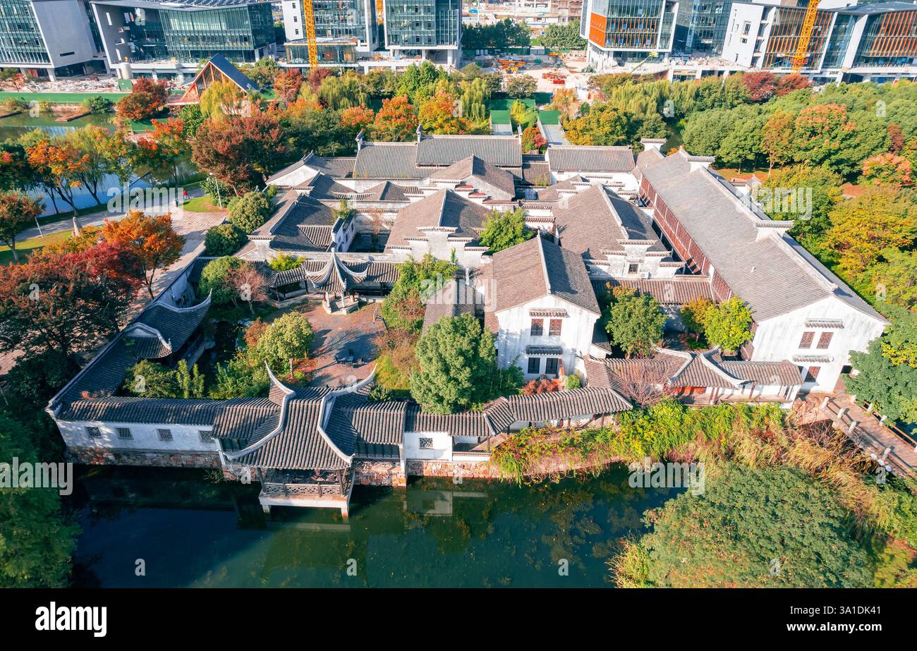 Urban environment of Shangxian River Wetland Park, Wuxi City, Jiangsu Province, China Stock Photo