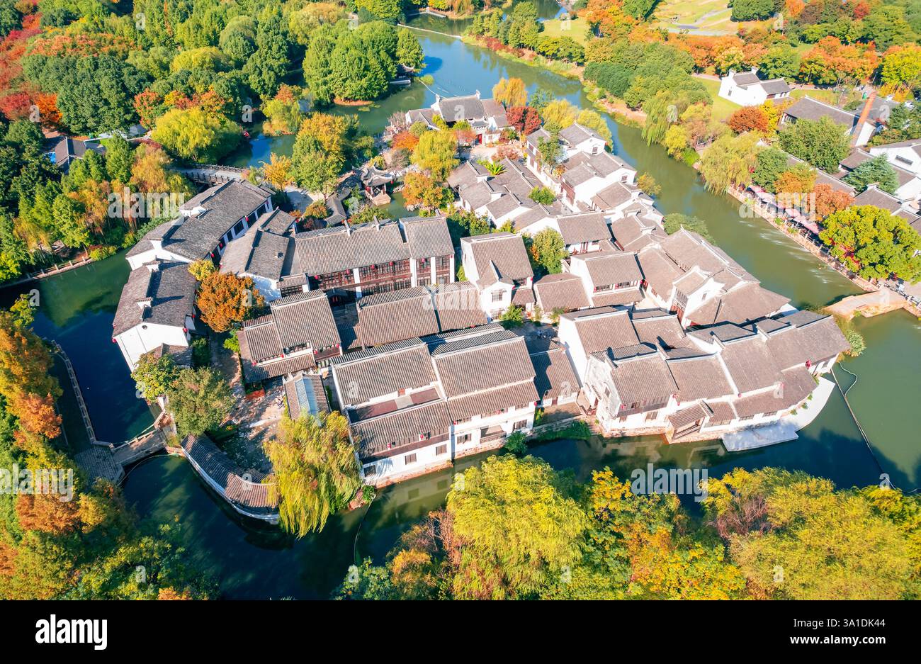 Urban environment of Shangxian River Wetland Park, Wuxi City, Jiangsu Province, China Stock Photo
