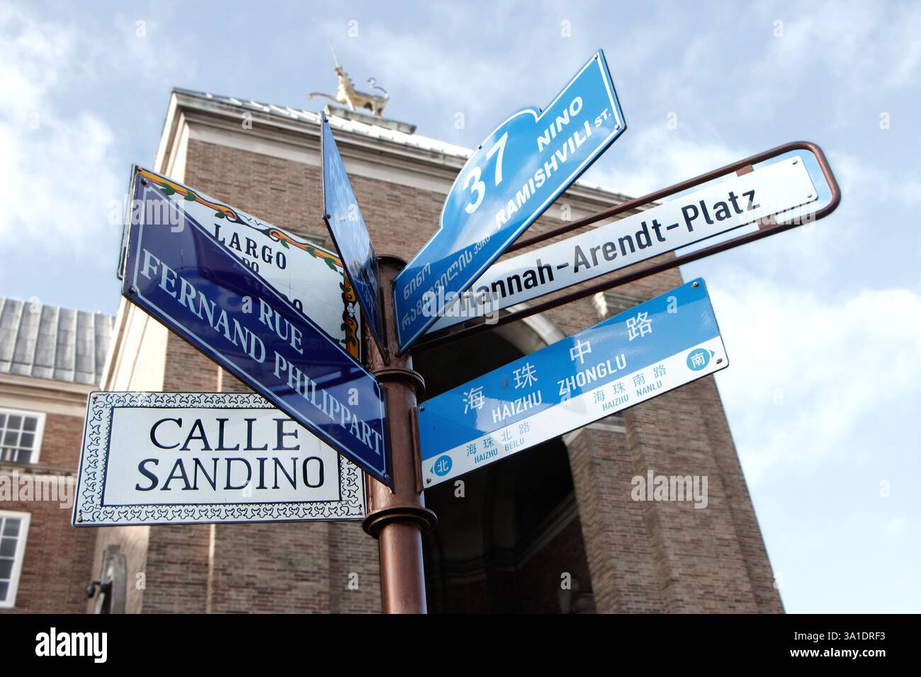 foreign world Street signs displaying names such as Largo do Priorado ...