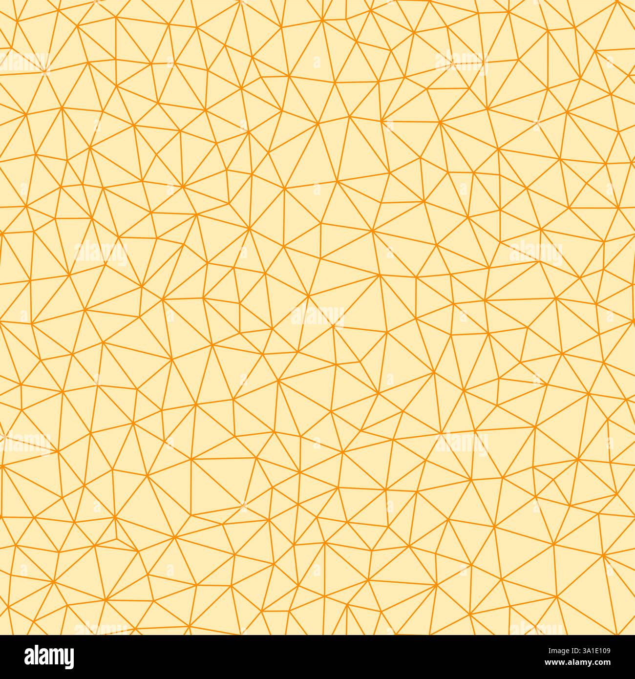 Minimal geometric background. Amber color. Tiny triangles size. Light lines weight. Repeatable pattern. Seamless tileable vector illustration. Stock Vector