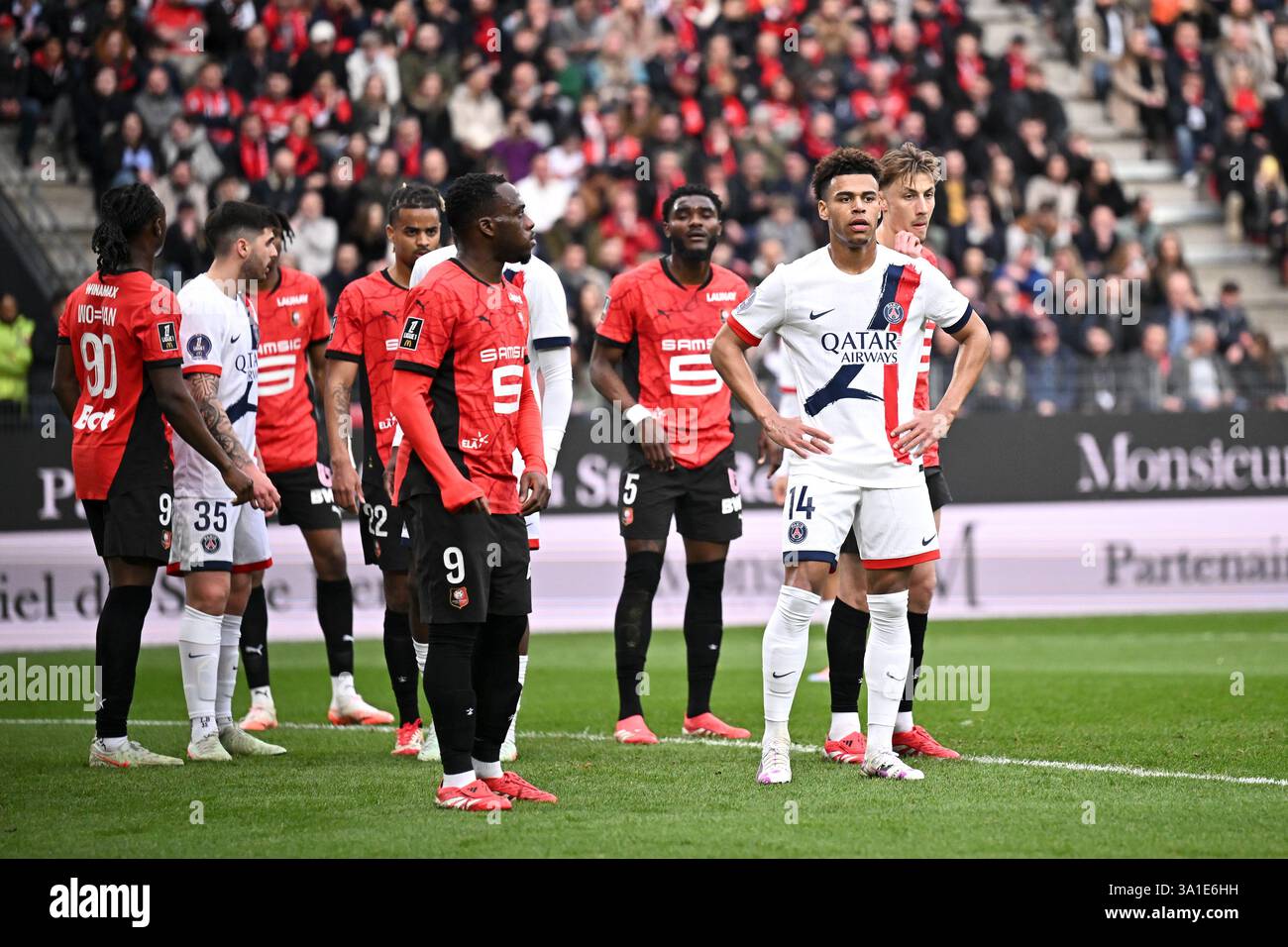 24 Anthony ROUAULT (srfc) - 14 Desire DOUE (psg) during the Ligue 1 ...