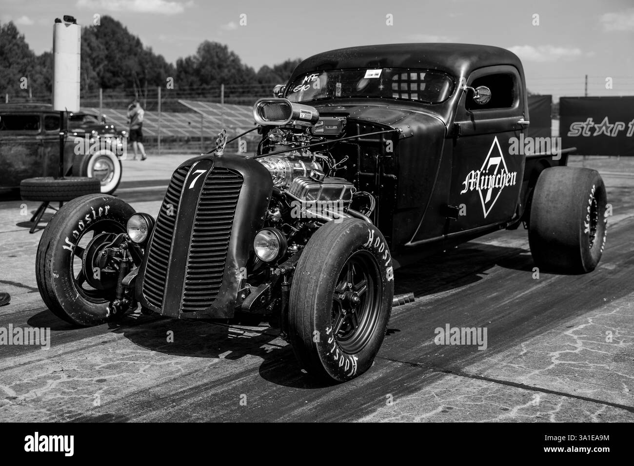 FINOWFURT, GERMANY - JUNE 28, 2024: The custom hot rod (pickup truck ...
