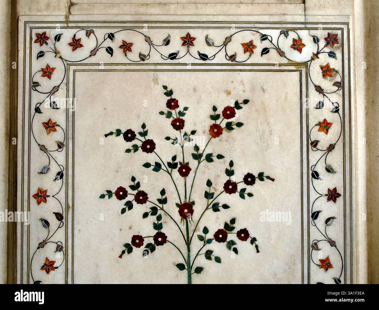 White Marble Elephant Panel - Mughal Style White Marble Elephant Panel - Mughal Style
