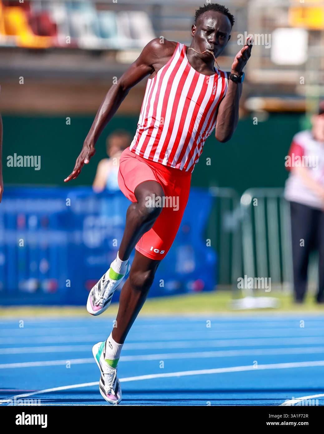 Gout Gout competes during the 2024 GPS Athletics 200m event. Born on