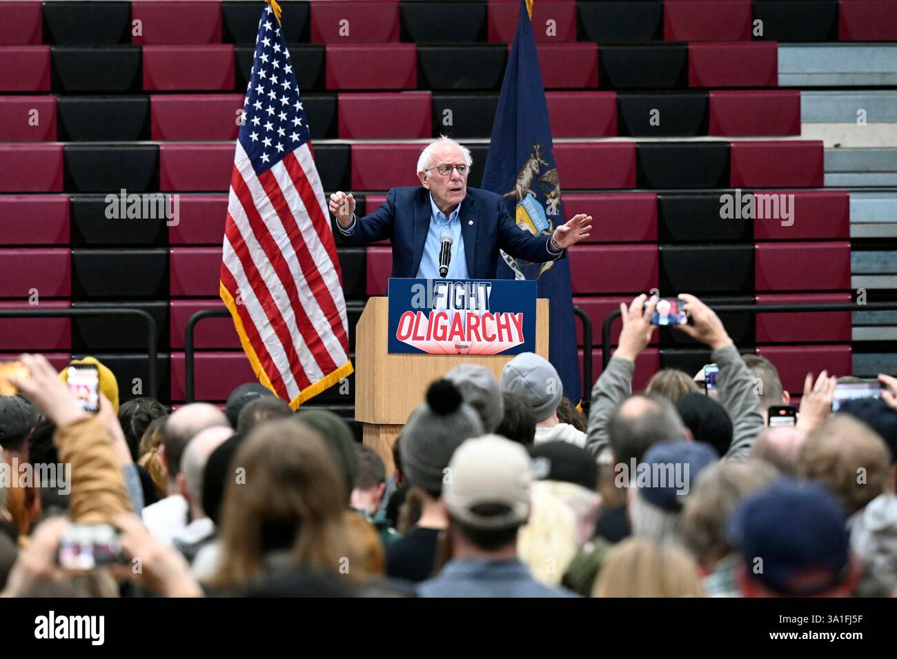 Sen. Bernie Sanders, I-Vt., speaks during a 
