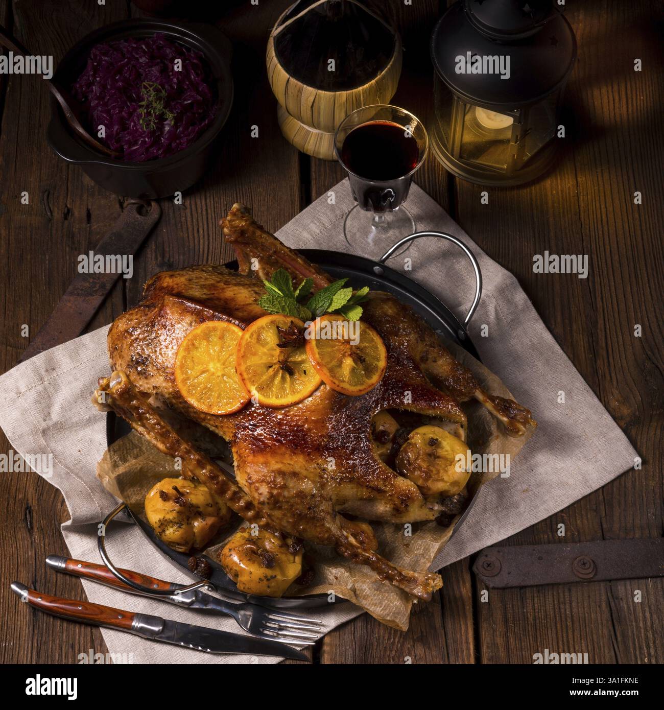 Crispy Roast Goose Stock Photo Alamy