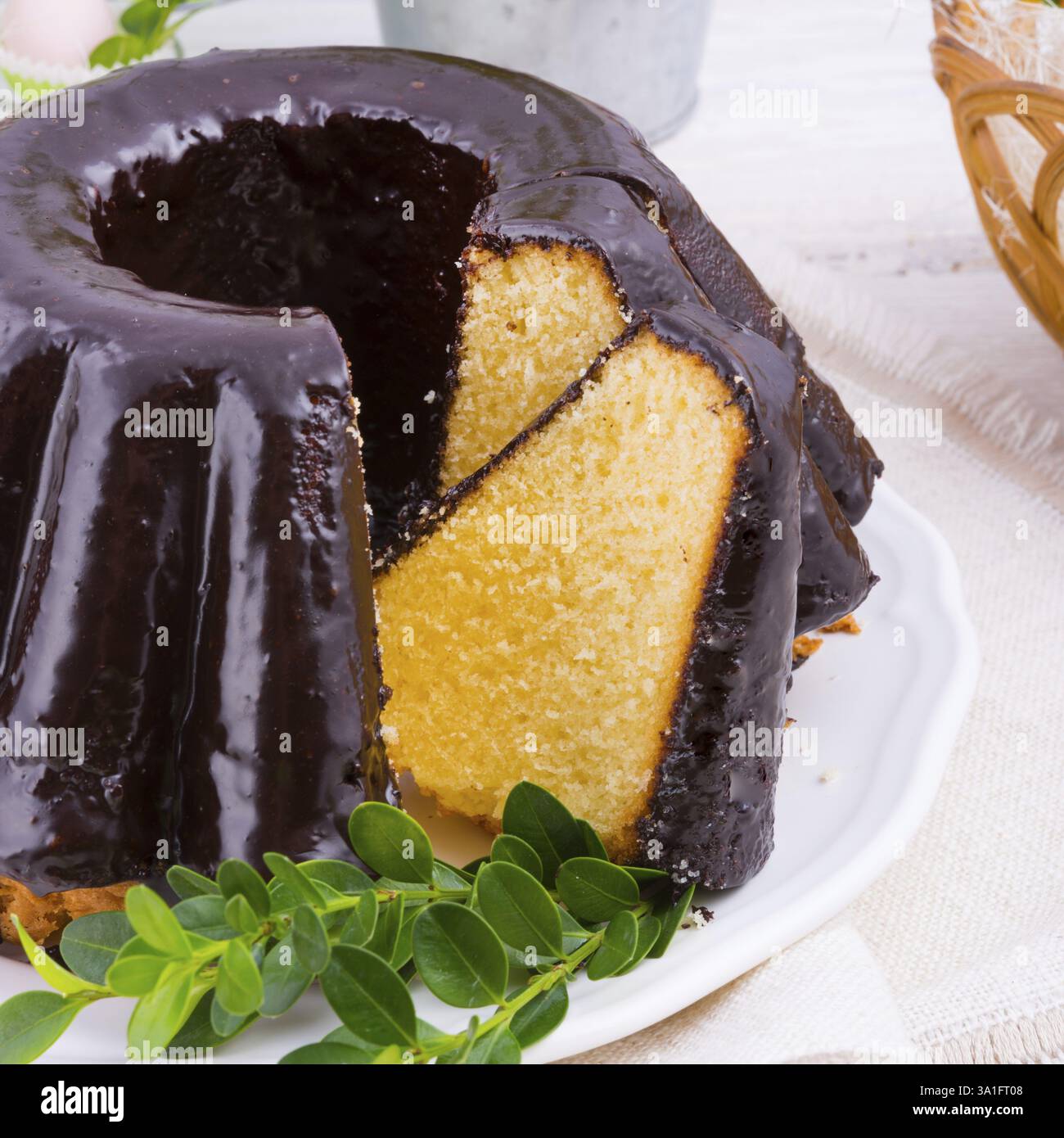 Polish chocolate babka Stock Photo