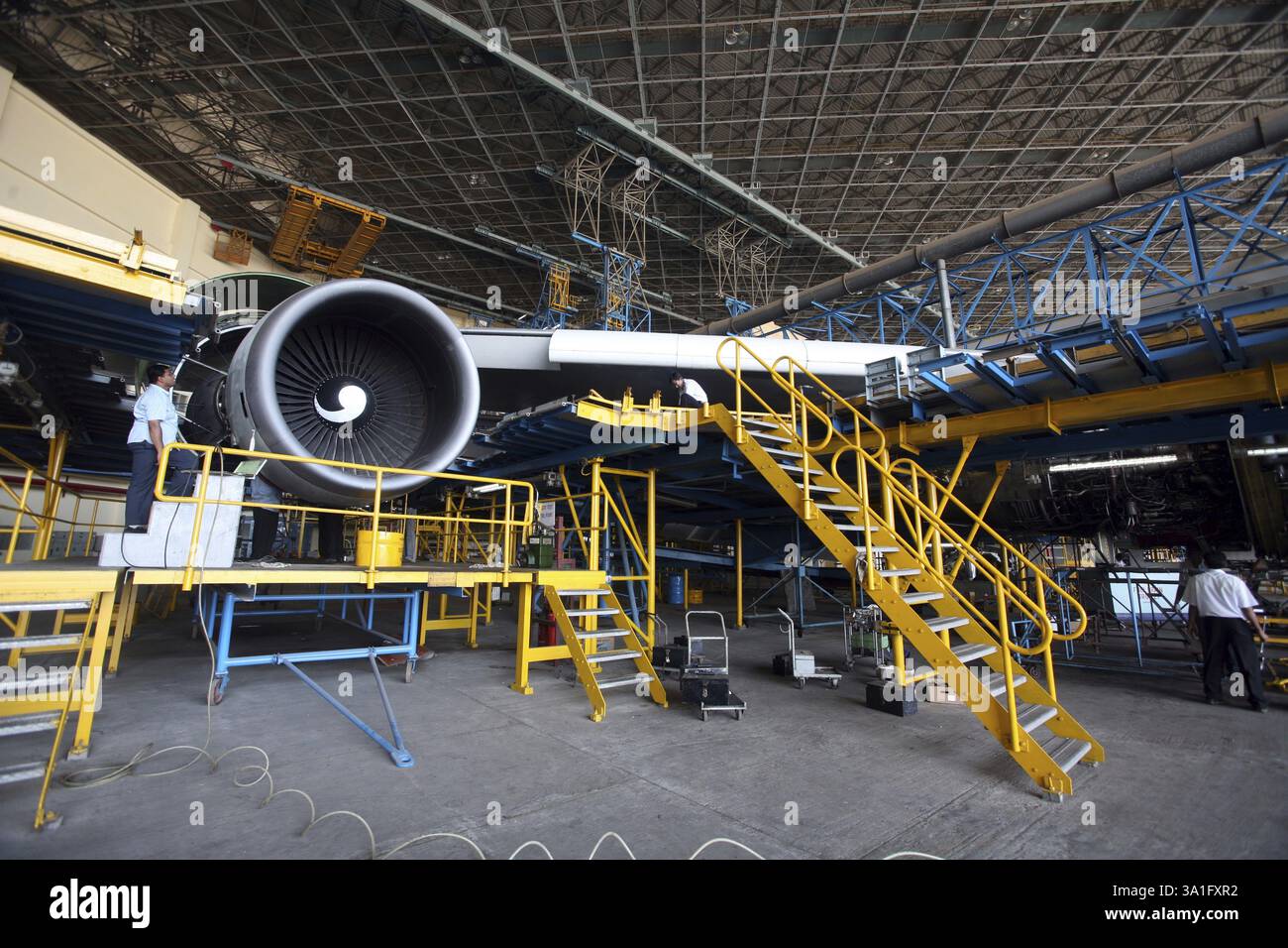 Boeing 747-400 parked for maintenance and repair at the hanger based in ...