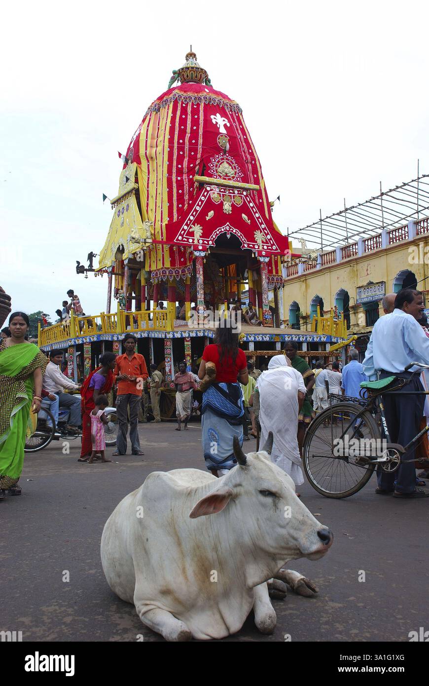 Procession of Rath yatra car festival journey of Jagannath, Puri ...