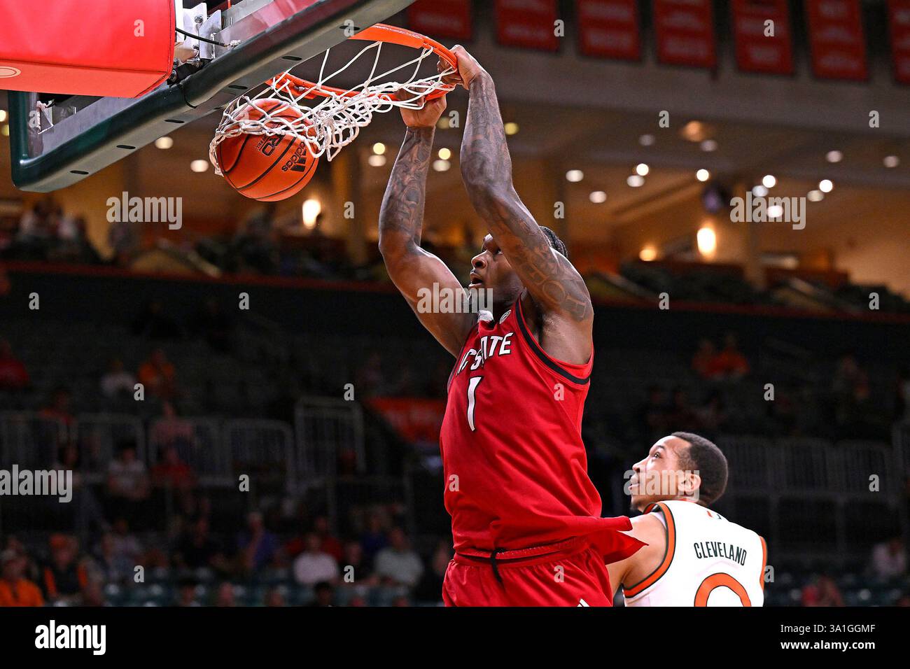 CORAL GABLES, FL - MARCH 08: NC State forward Brandon Huntley-Hatfield ...