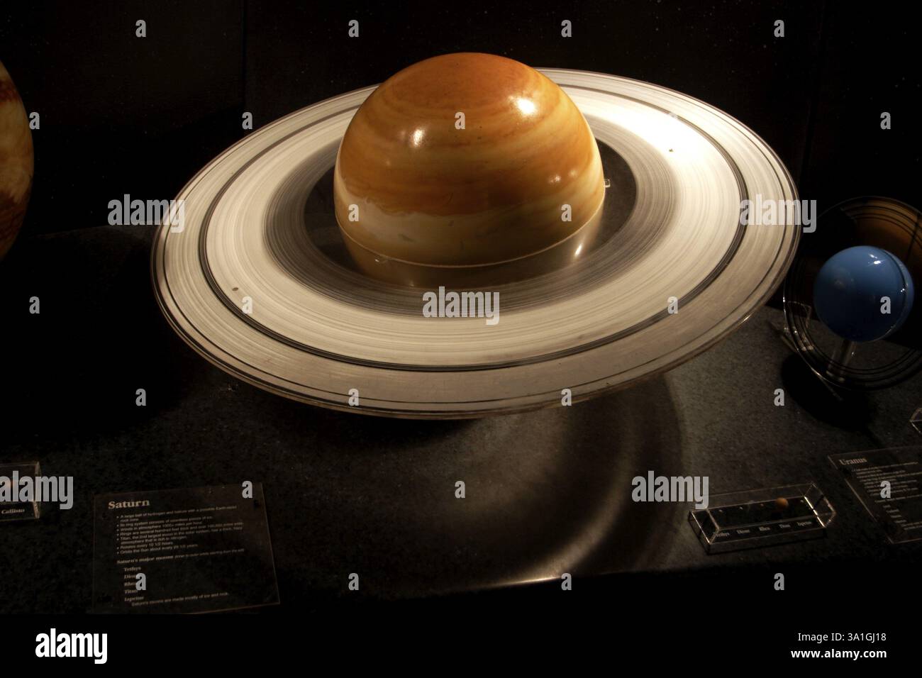 Our Solar System model of Saturn in museum Stock Photo