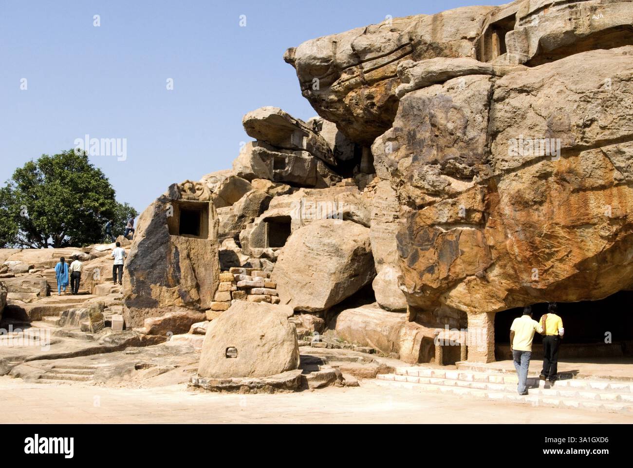 Cave complex of udayagiri with famous inscriptions of emperor Kharavela ...