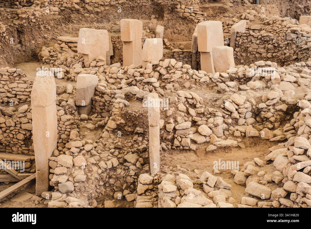 Gobeklitepe, Turkey, Turkiye. Excavation of Historic Site, considered to be the oldest religious construction in the world. Stock Photo