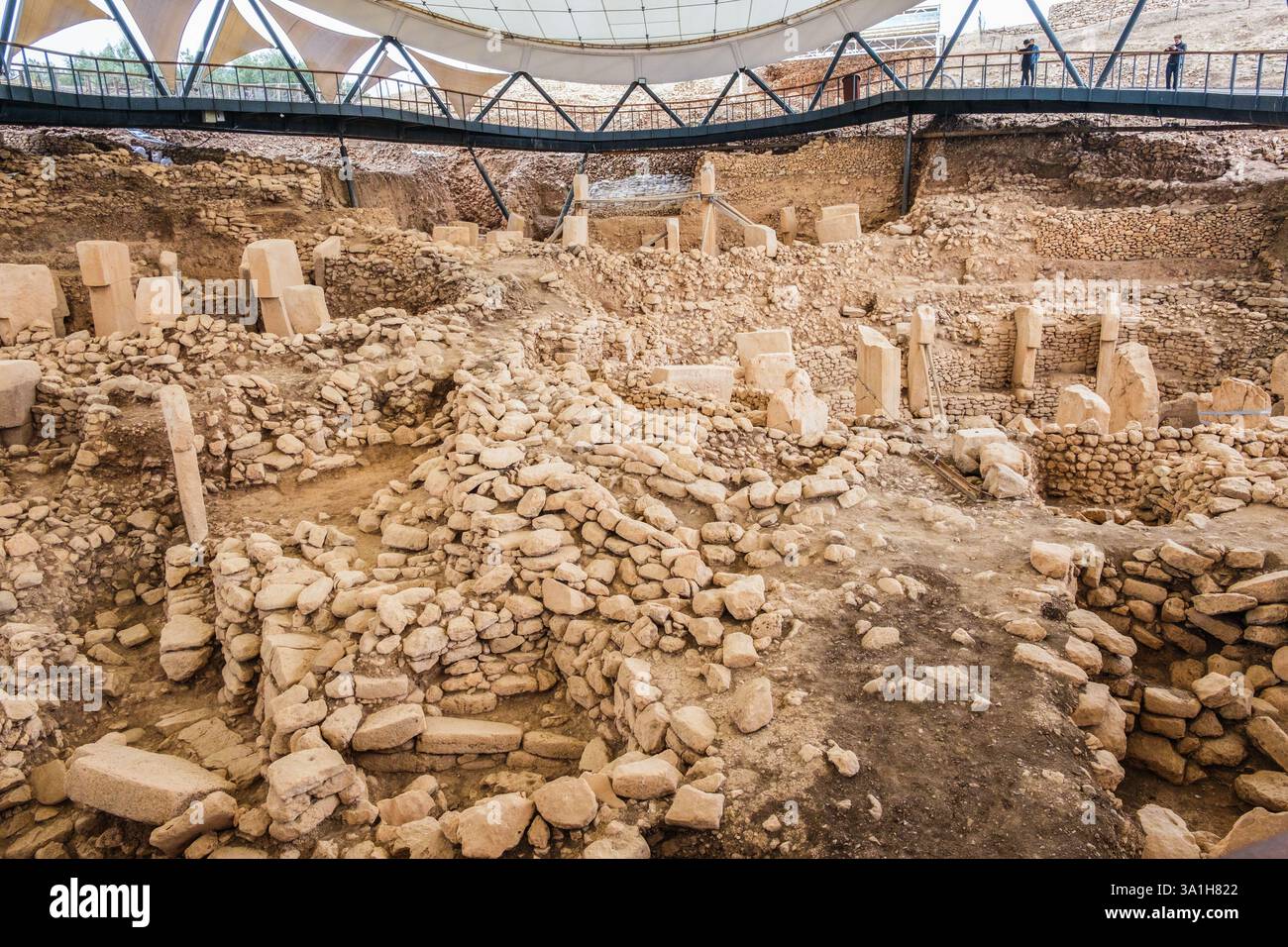 Gobeklitepe, Turkey, Turkiye. Excavation of Historic Site, considered to be the oldest religious construction in the world. Stock Photo