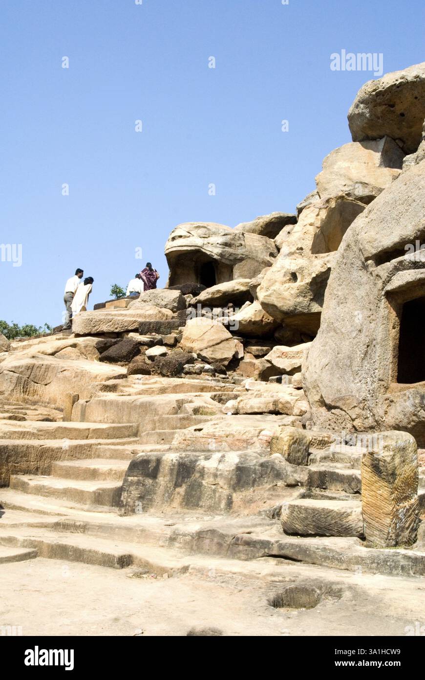 Cave complex of udayagiri with famous inscriptions of emperor Kharavela ...