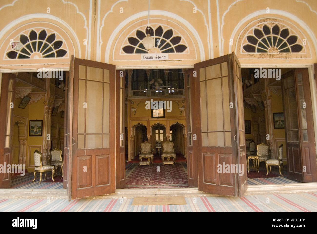 Diwan khana in Dundlod fort, Bikaner, Rajasthan, India, Asia Stock Photo