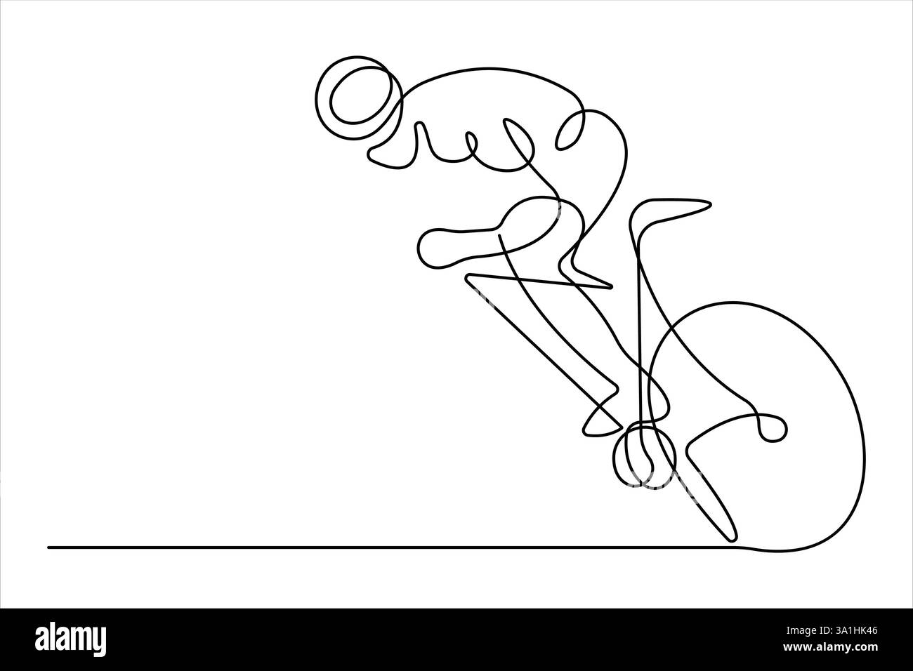 Continuous one single line drawing of bicycle vector illustration ...