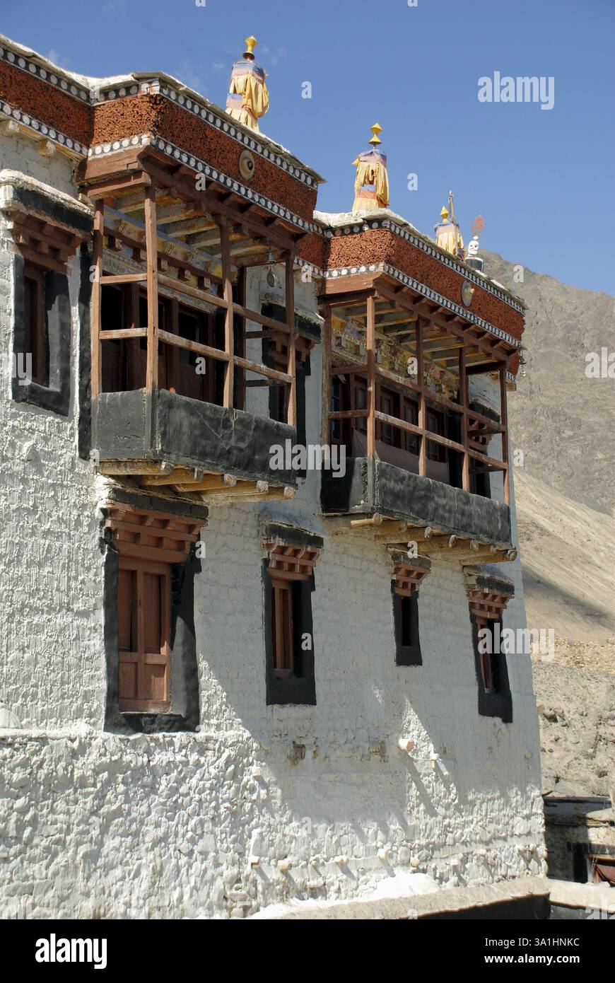 Diskit Monastery at Ladakh, Jammu & Kashmir, India, Asia Stock Photo ...