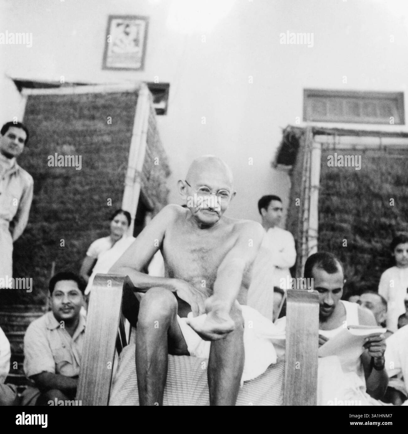 Mahatma Gandhi at Bhangi Colony in Delhi, 1946, India NO MR Stock Photo ...