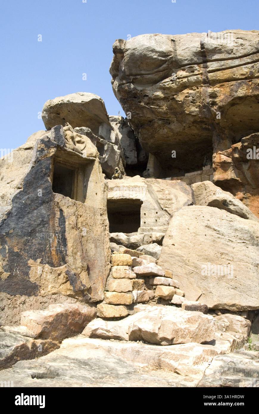 Cave complex of udayagiri with famous inscriptions of emperor Kharavela ...