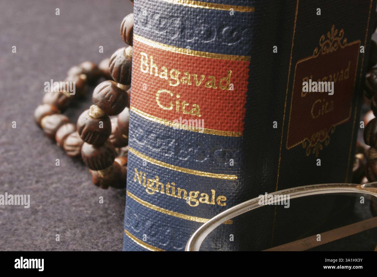 Indian sacred and epic book Bhagvad Gita in miniature form, India, Asia ...