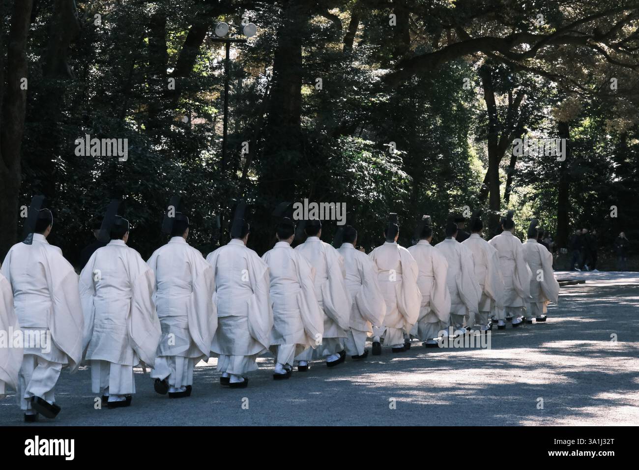 Meiji Jinju, Japan - 23 Feb 2025: Ceremonial Departure: Priests in ...