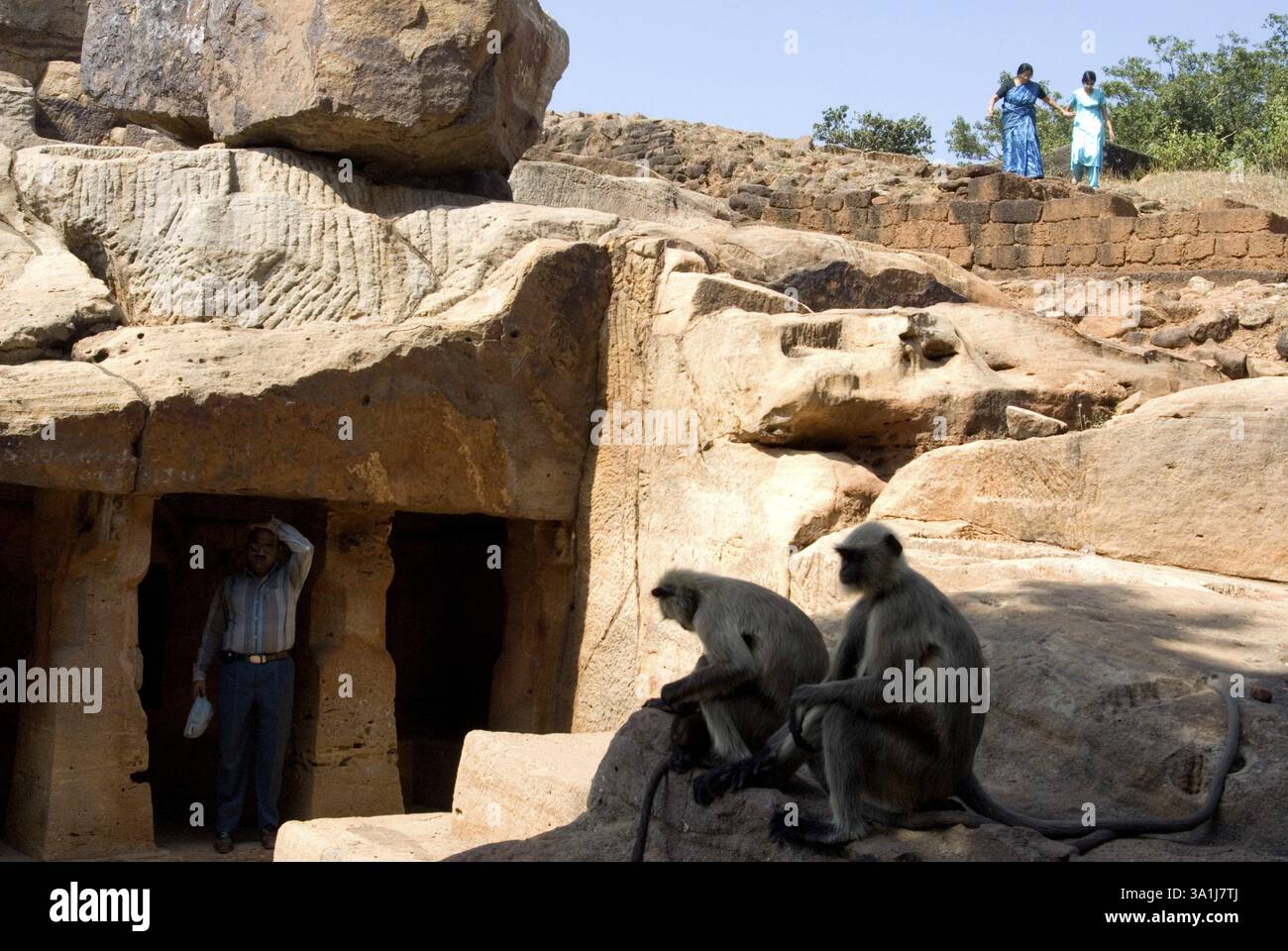 Cave complex of udayagiri with famous inscriptions of emperor Kharavela ...