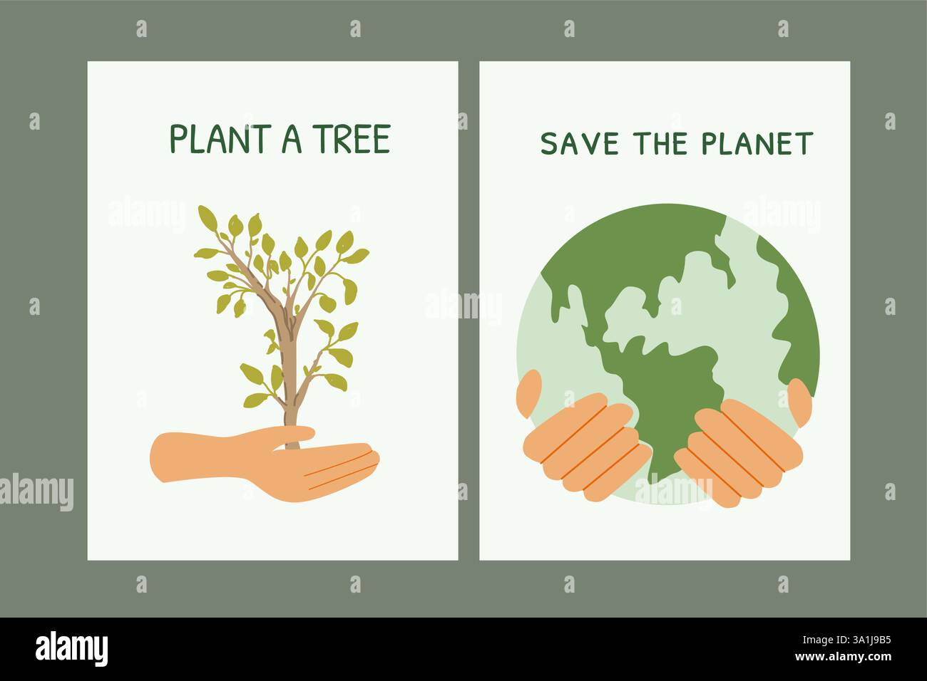 Environmental conservation: plant a tree and save the planet message ...