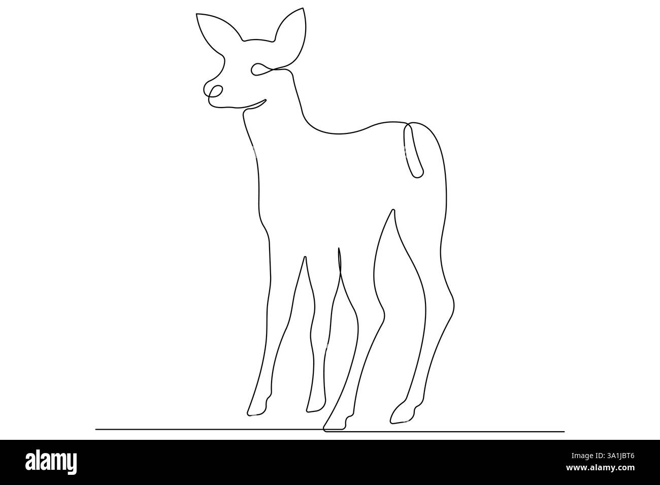 Continuous one line drawing of reindeer wild animal deer and world animal day, Christmas vector Stock Vector