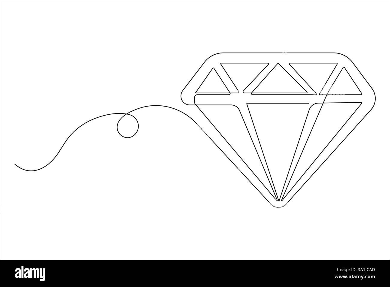 Diamond continuous one line art drawing of design vector illustration ...