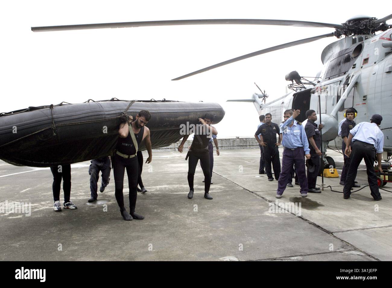 Marine Commandos Of Indian Navy Doing Mock Demonstration How To Rescue