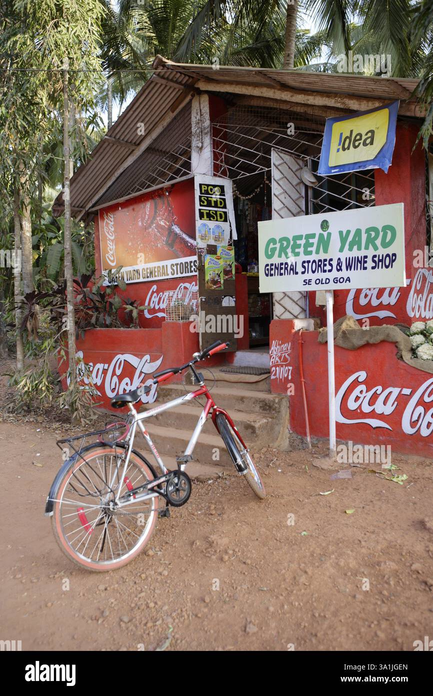 Cycle In Front Of Roadside Hotel, UNESCO World Heritage Site, Old Goa ...
