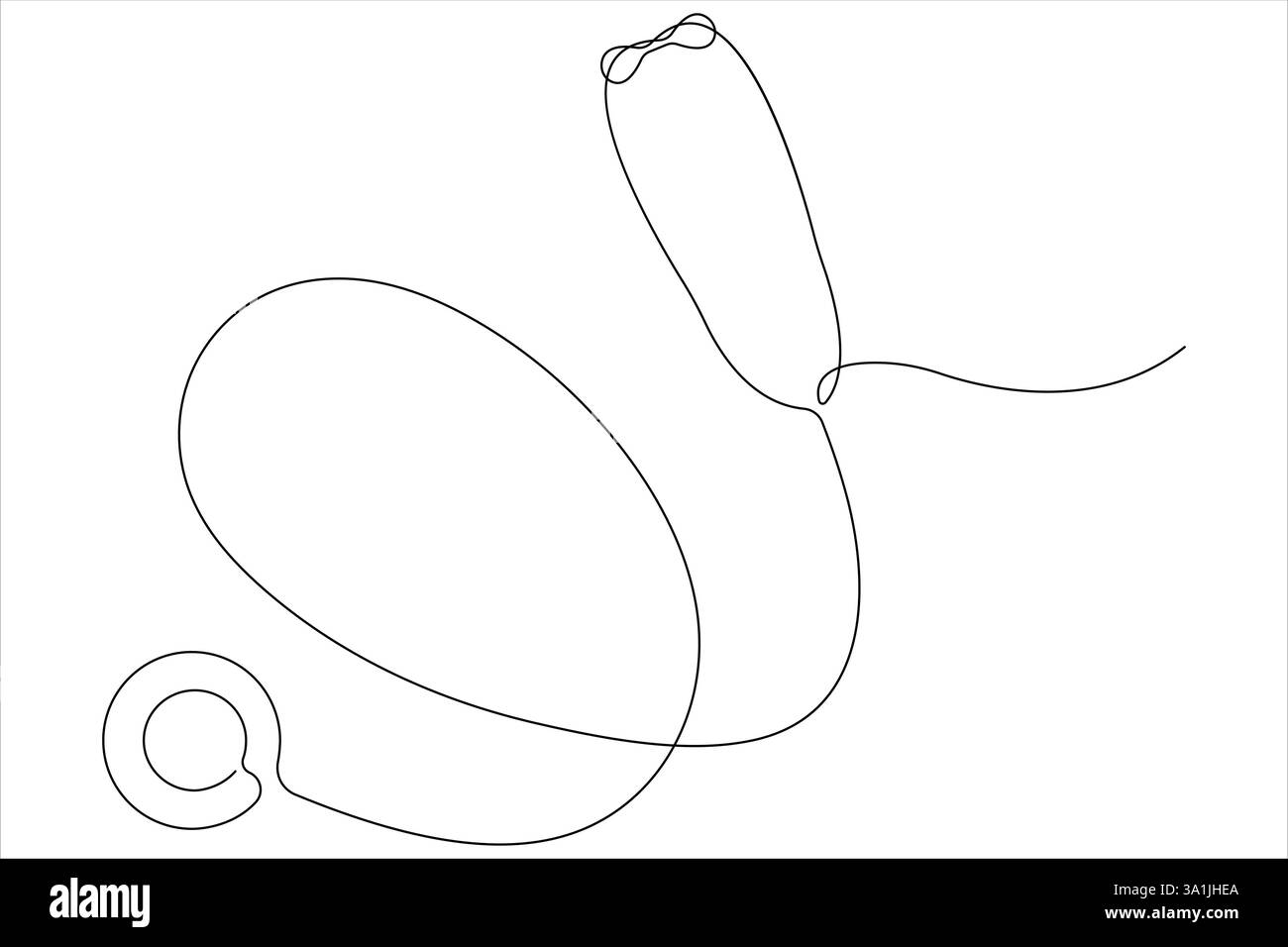 Continuous one line art drawing of stethoscope vector art illustration ...