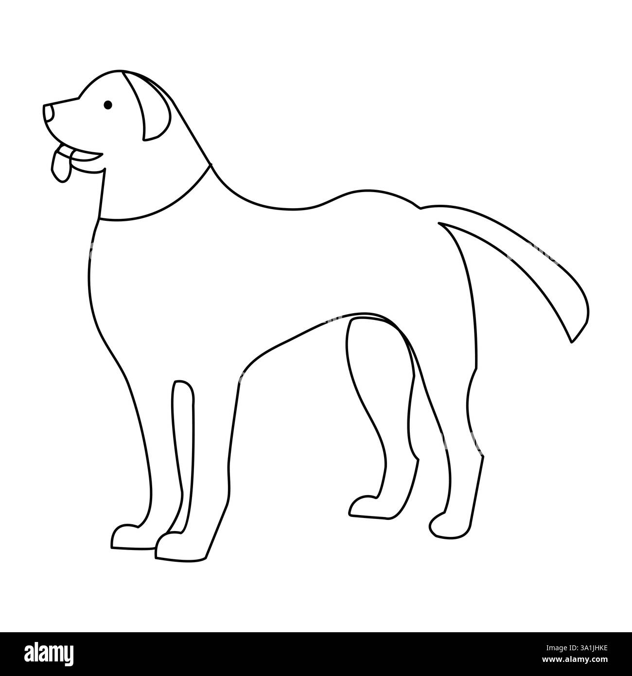 Continuous one line dog pet art drawing and dog icon simple silhouette ...