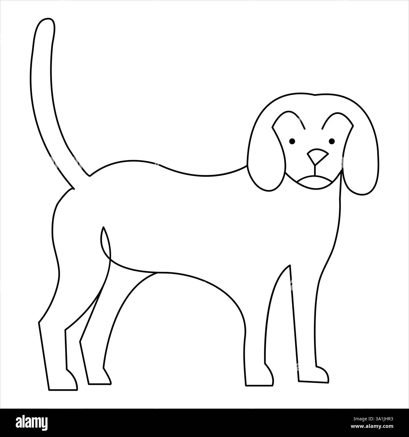 Continuous one line dog pet art drawing and dog icon simple silhouette ...