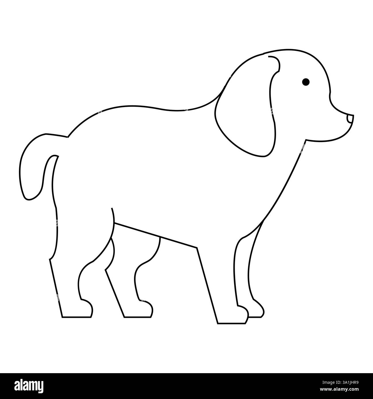 Continuous one line dog pet art drawing and dog icon simple silhouette ...