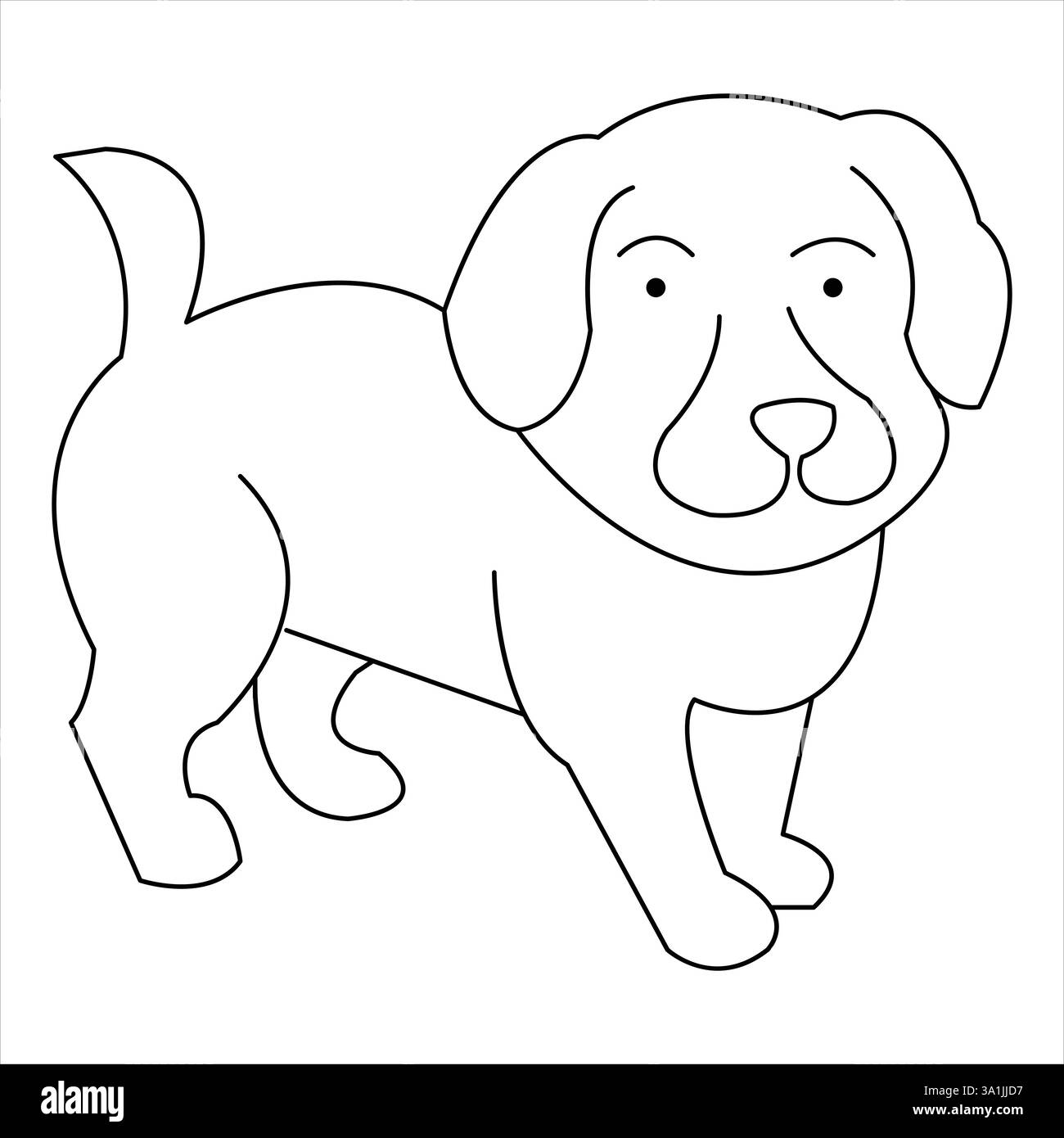Continuous one line dog pet art drawing and dog icon simple silhouette ...