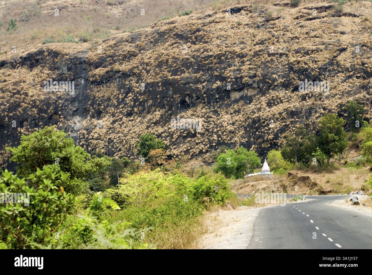 National highway NA 222 in summer at malshej ghat, Maharashtra, India ...
