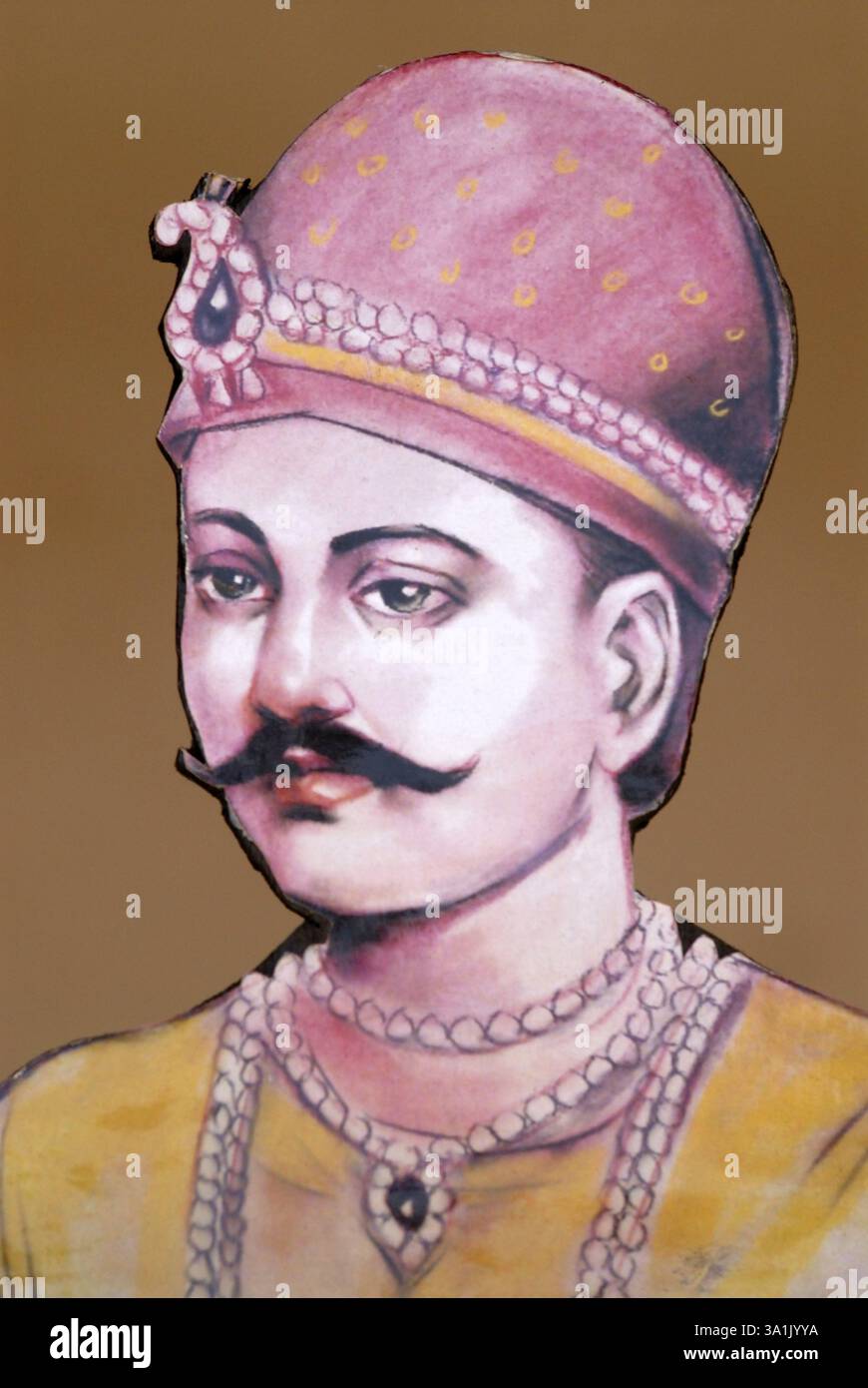 Portrait of Tatya Tope great freedom fighter of India's first war of Independence Indian Mutiny 1857-58, Thane, Maharashtra, India, Asia Stock Photo