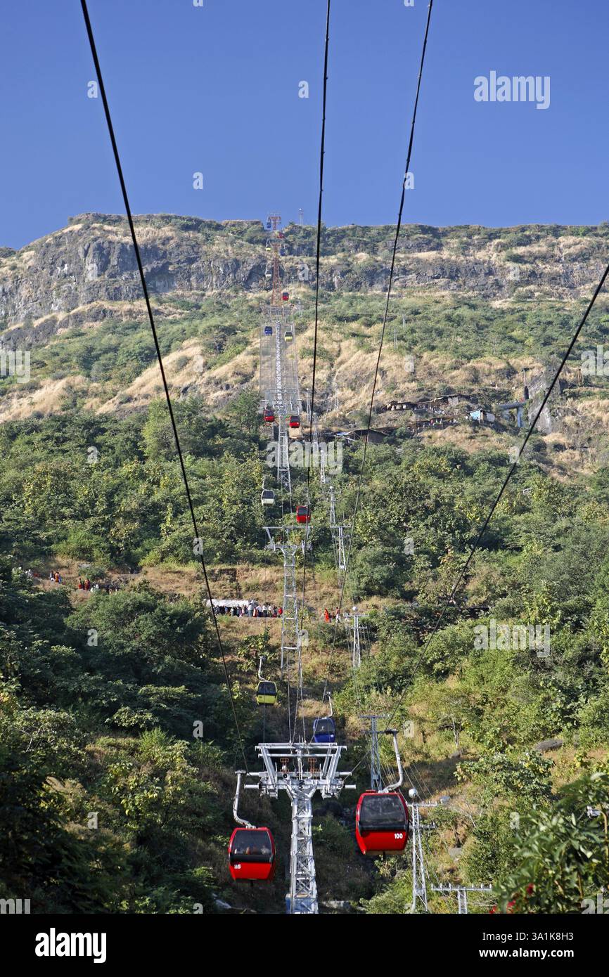 Ropeways at Pawagadh, at Baroda, Gujarat, India, Asia Stock Photo - Alamy