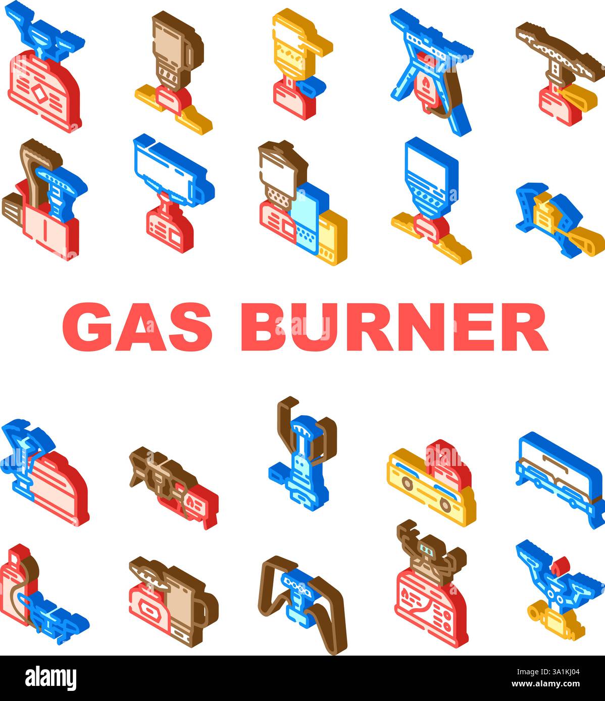 gas burner stove cooktop icons set vector Stock Vector Image & Art - Alamy