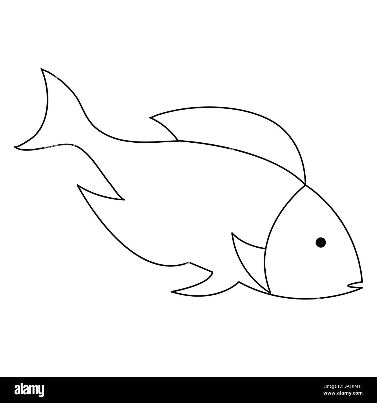 Continuous Fish Tale Fish continuous one line art drawing illustration hand drawn sketch ...